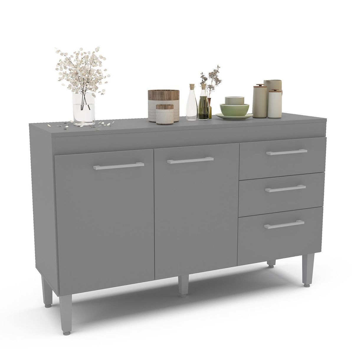VEKKAHOME - Mueble Base New Opie Grafito 120 cm