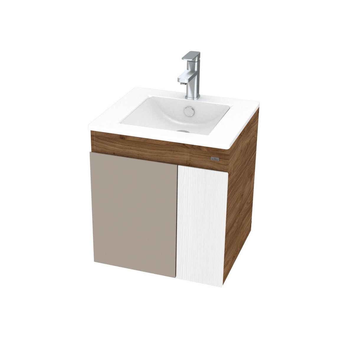 KLIPEN - Mueble de baño 50x55x46 cm con lavamanos loza 2 puertas