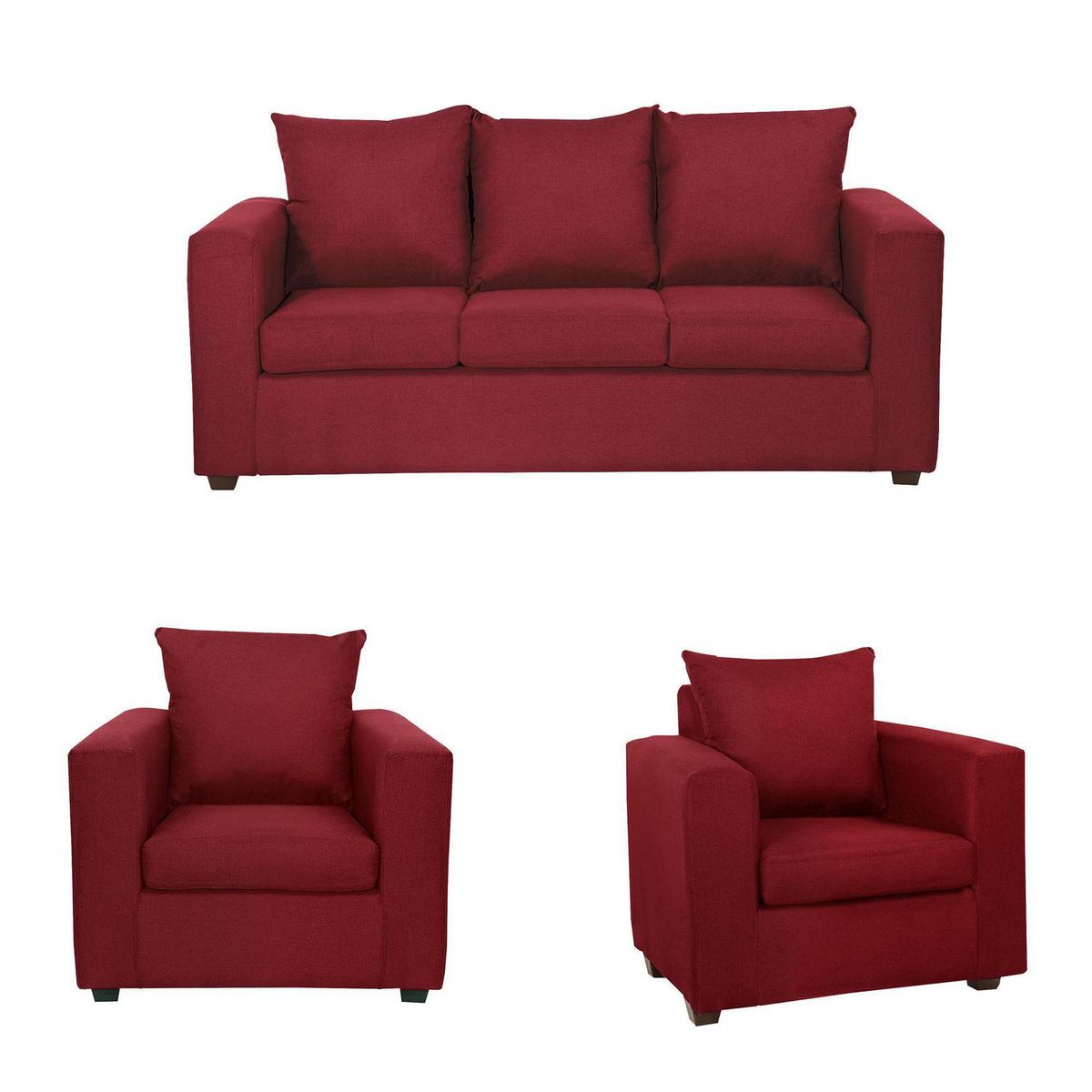 INTERMUEBLES - Living 5 cuerpos MARCO 186x94x80 cm Burdeo