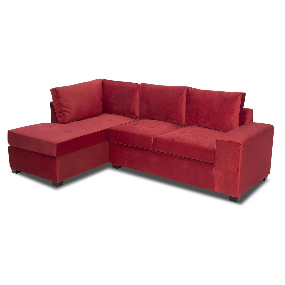 INTERMUEBLES - Sofá Seccional 3 cuerpos MINI SENNA 243x92x160 cm Burdeo