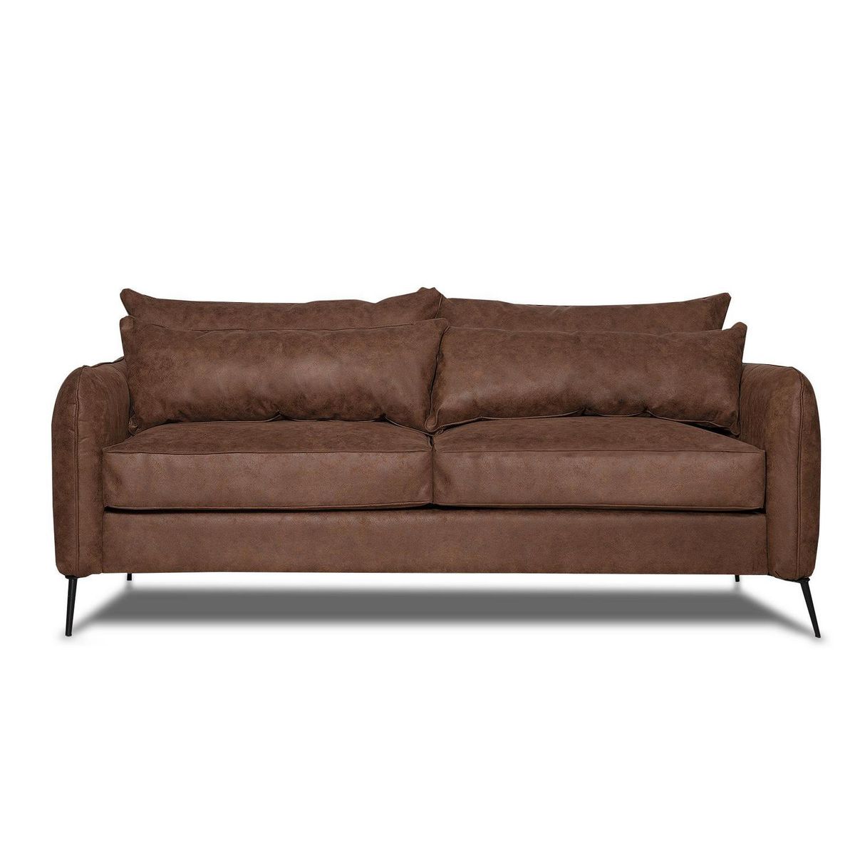 INTERMUEBLES - Sofá 2 cuerpos ITALIA 162x85x93 cm Brown
