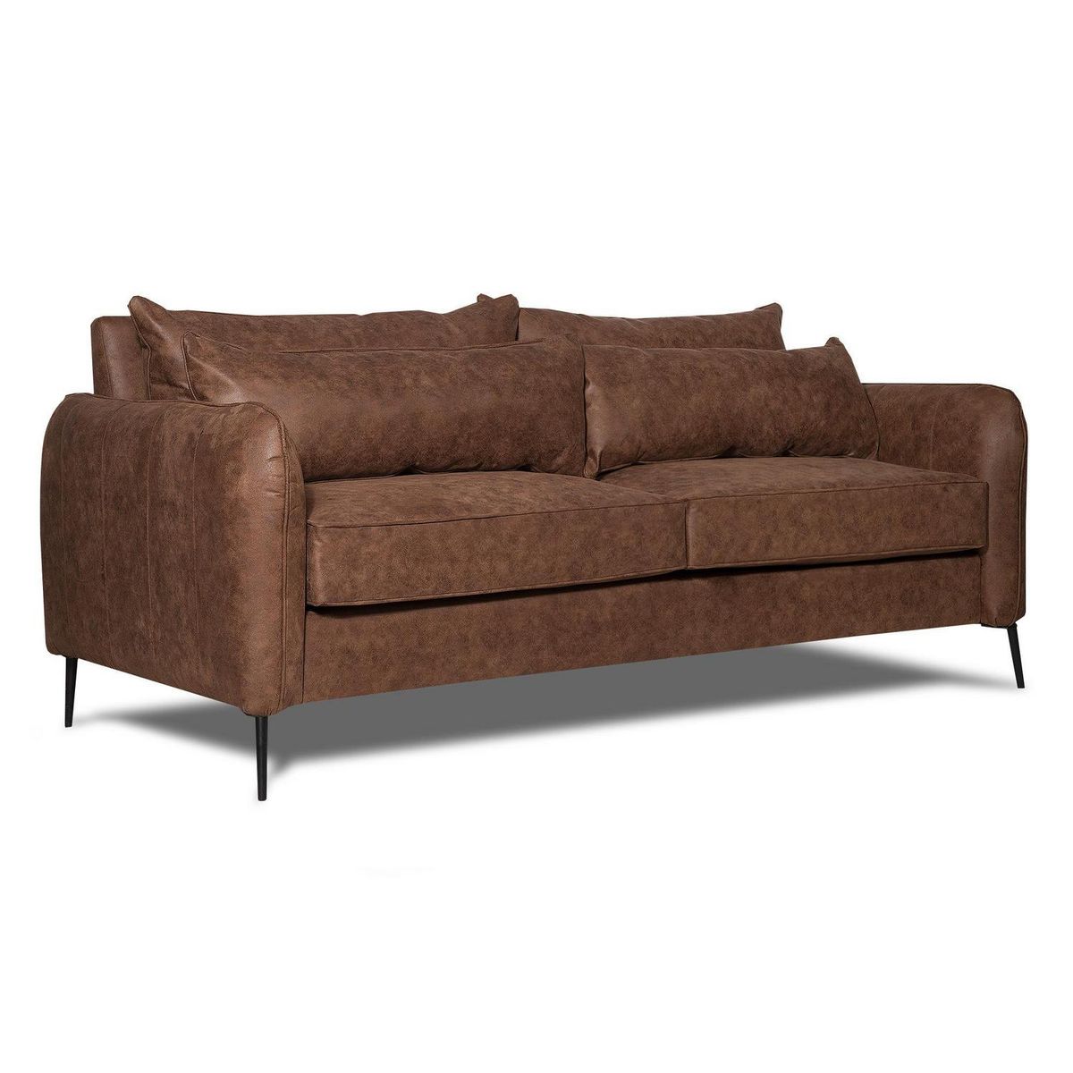 INTERMUEBLES - Sofá 2 cuerpos ITALIA 162x85x93 cm Brown