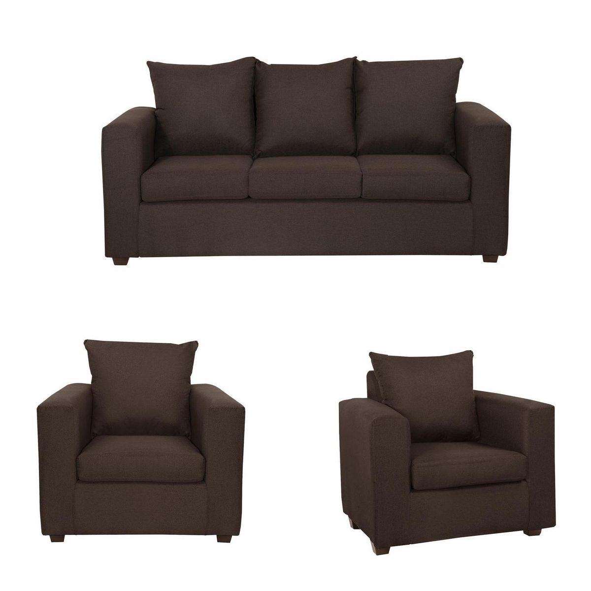 INTERMUEBLES - Living 3 cuerpos MARCO 186x94x80 cm Chocolate