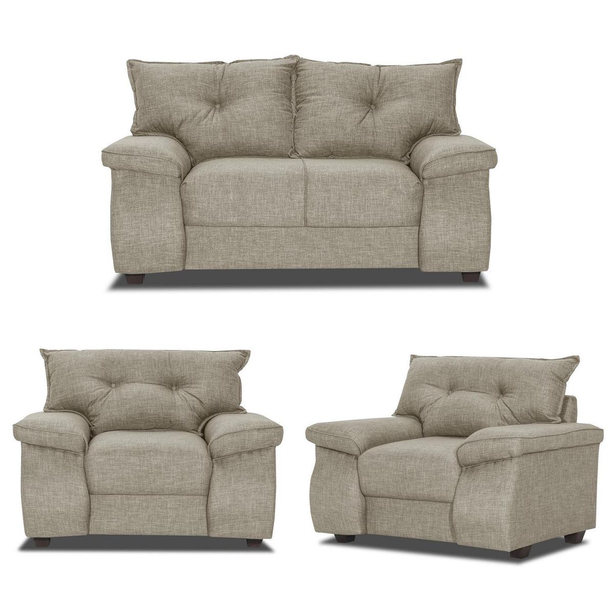 INTERMUEBLES - Living 2 cuerpos FORTALEZA 156x90x80 cm Beige