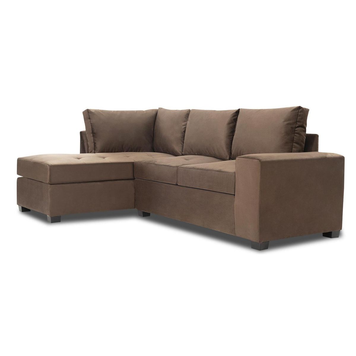 INTERMUEBLES - Sofá Seccional 3 cuerpos MINI SENNA 243x92x160 cm Chocolate