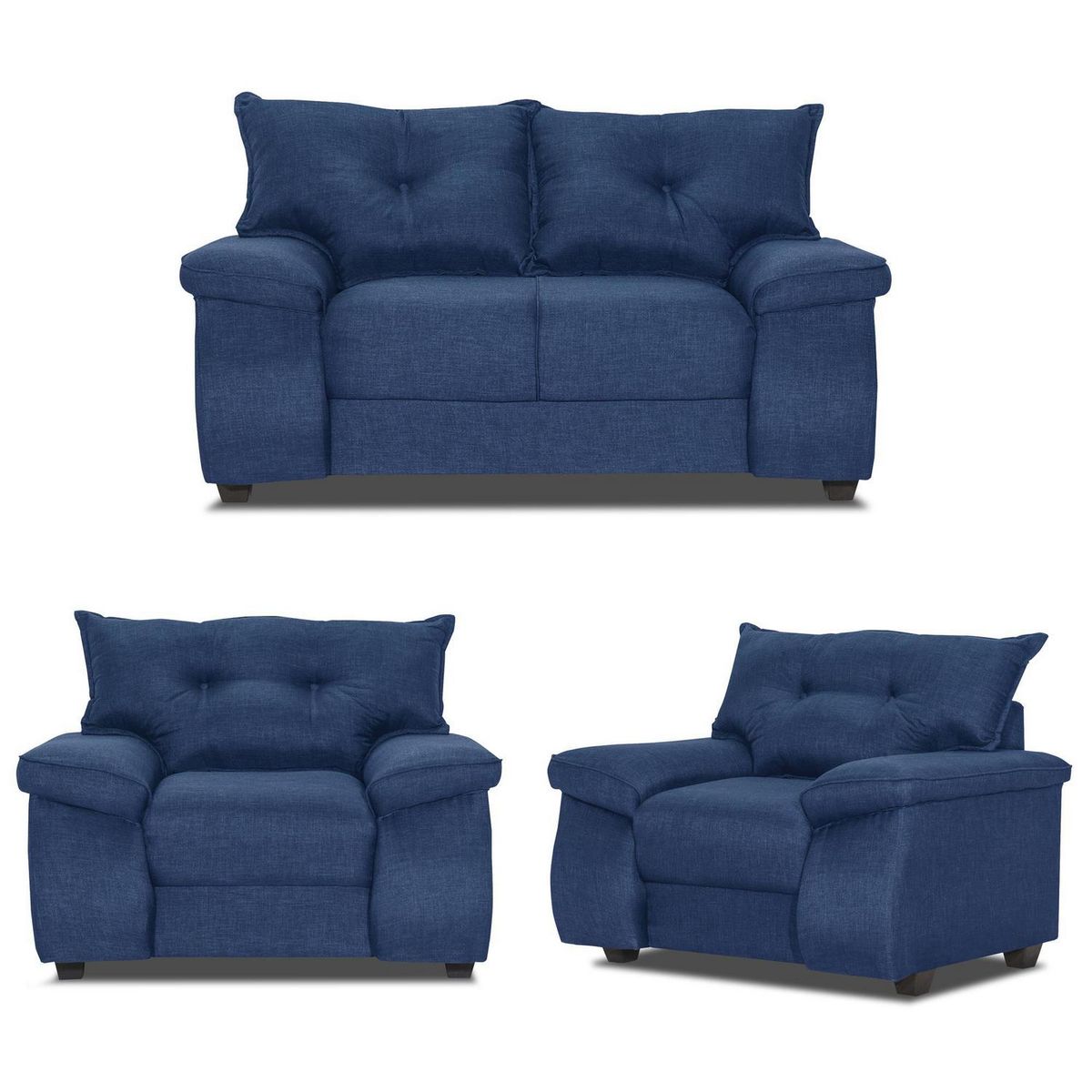 INTERMUEBLES - Living 4 cuerpos FORTALEZA 156x90x80 cm Azul