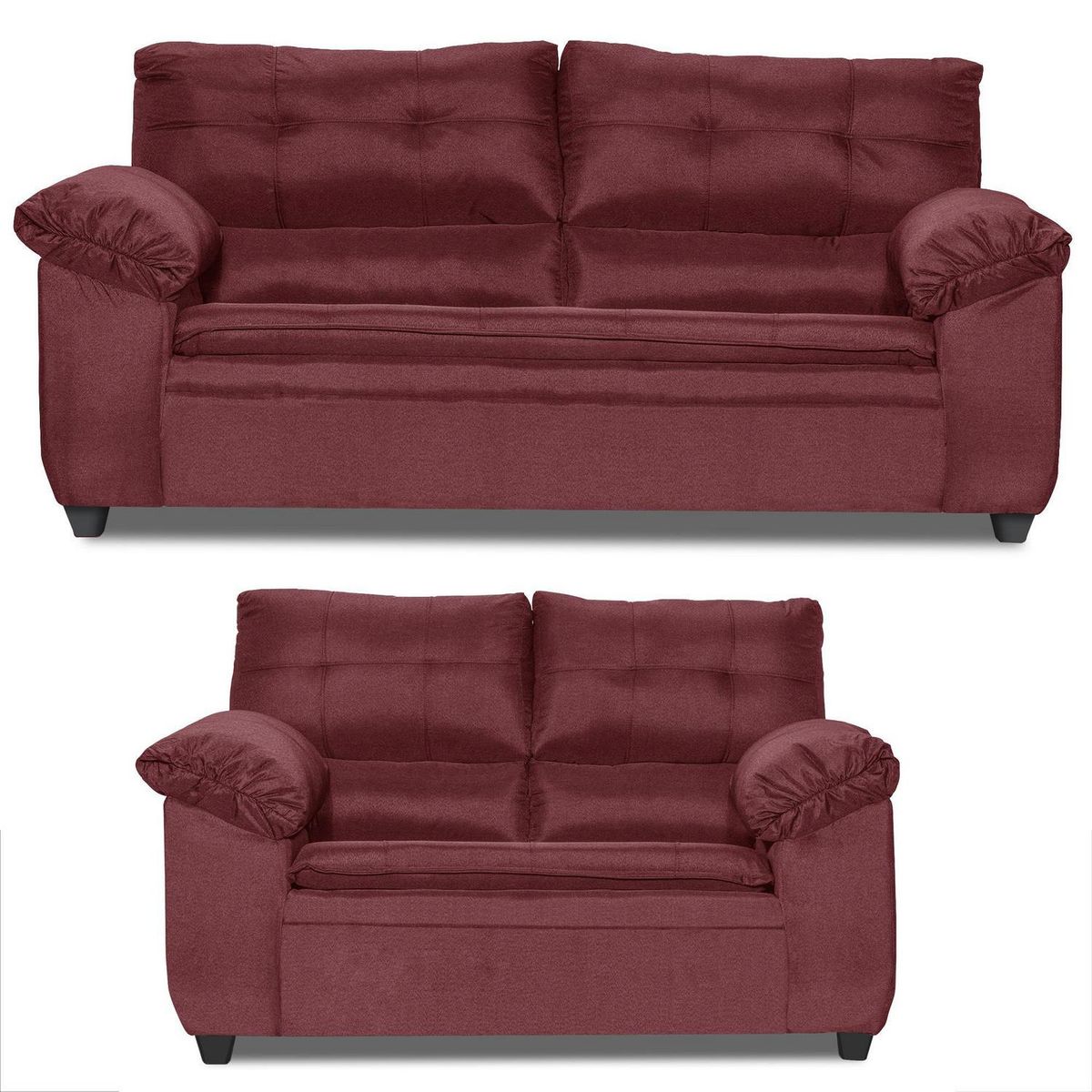 INTERMUEBLES - Living 5 cuerpos LIVERPOOL 215x97x85 cm Burdeo