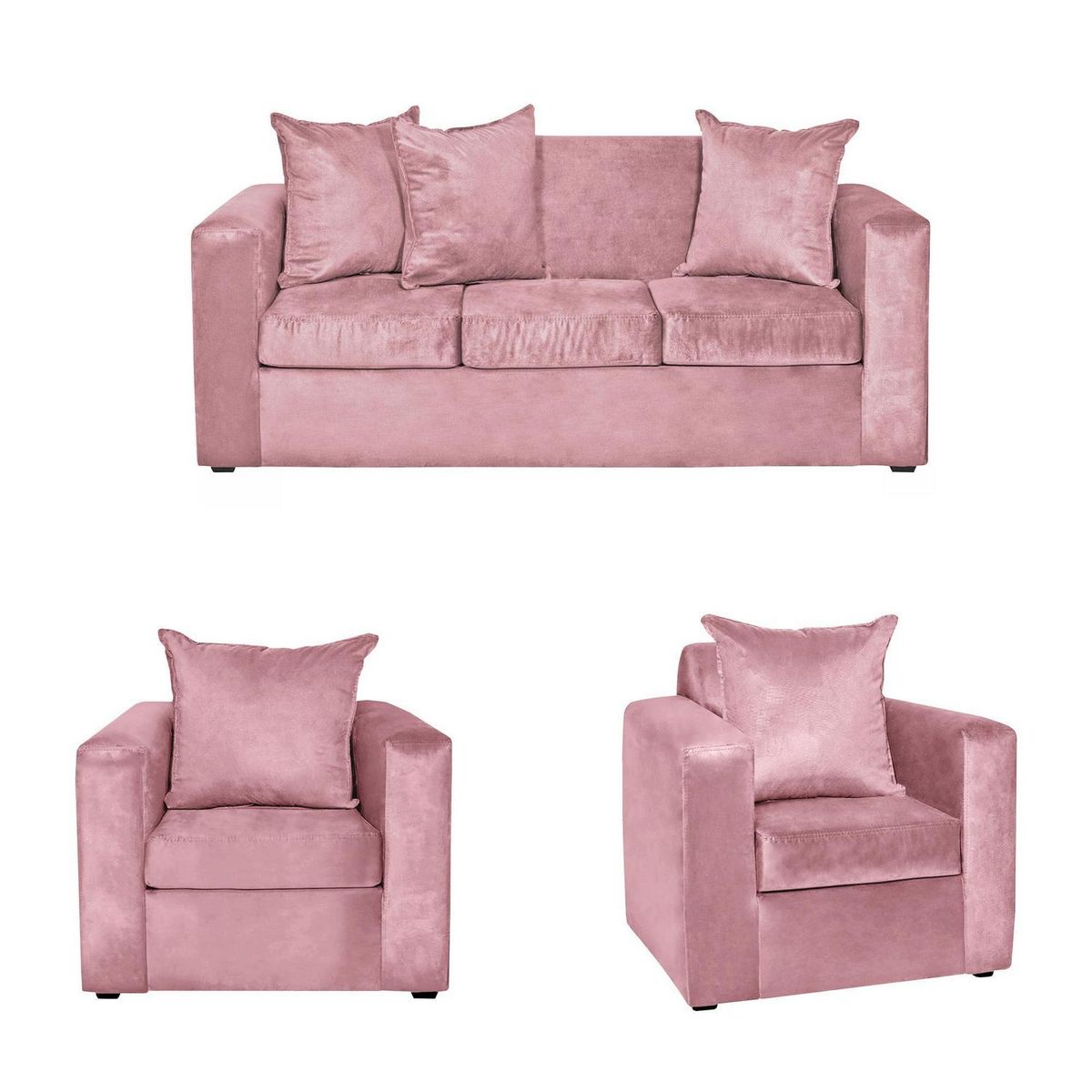 INTERMUEBLES - Living 5 cuerpos MARCO 186x94x80 cm Rosado