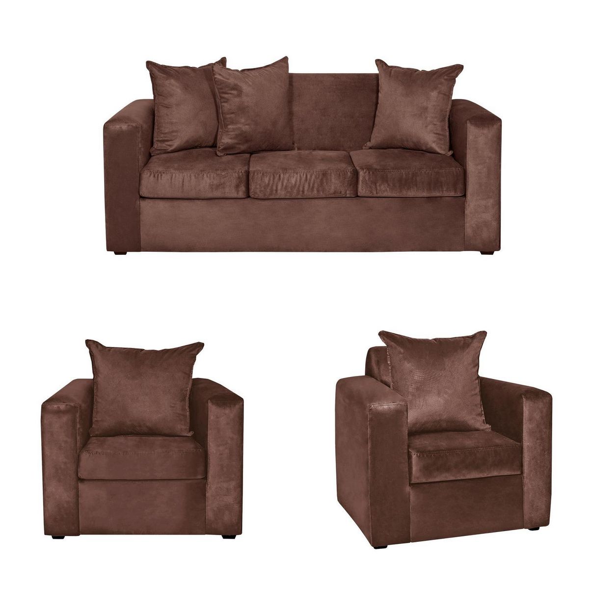 INTERMUEBLES - Living 3 cuerpos MARCO 186x94x80 cm Chocolate