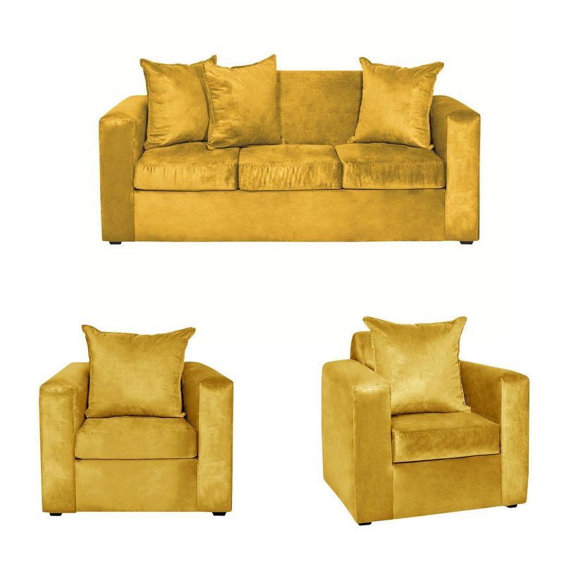 INNOVAMUEBLES - Living 5 cuerpos MARCO 186x94x80 cm Mostaza