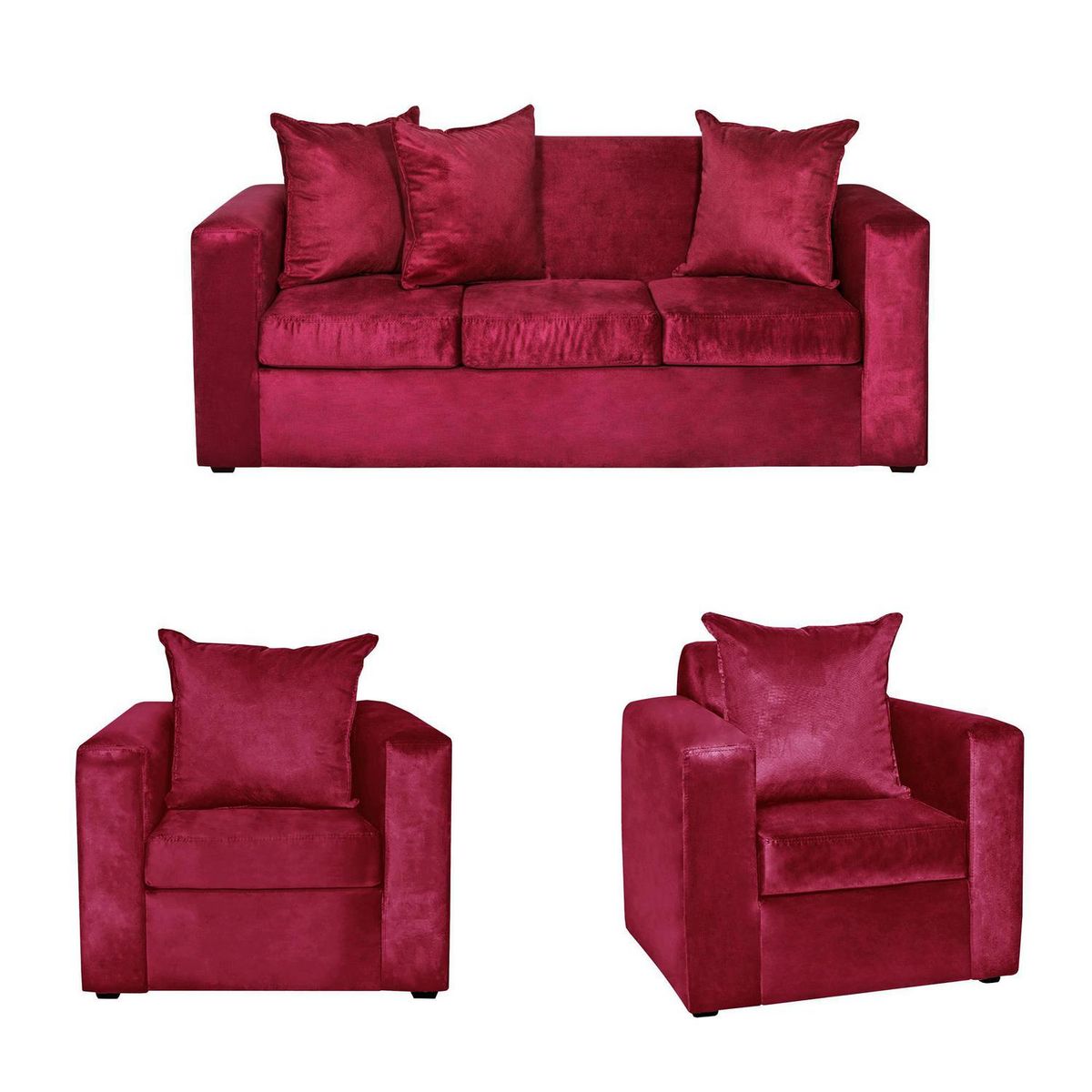 INTERMUEBLES - Living 3 cuerpos MARCO 186x94x80 cm Burdeo