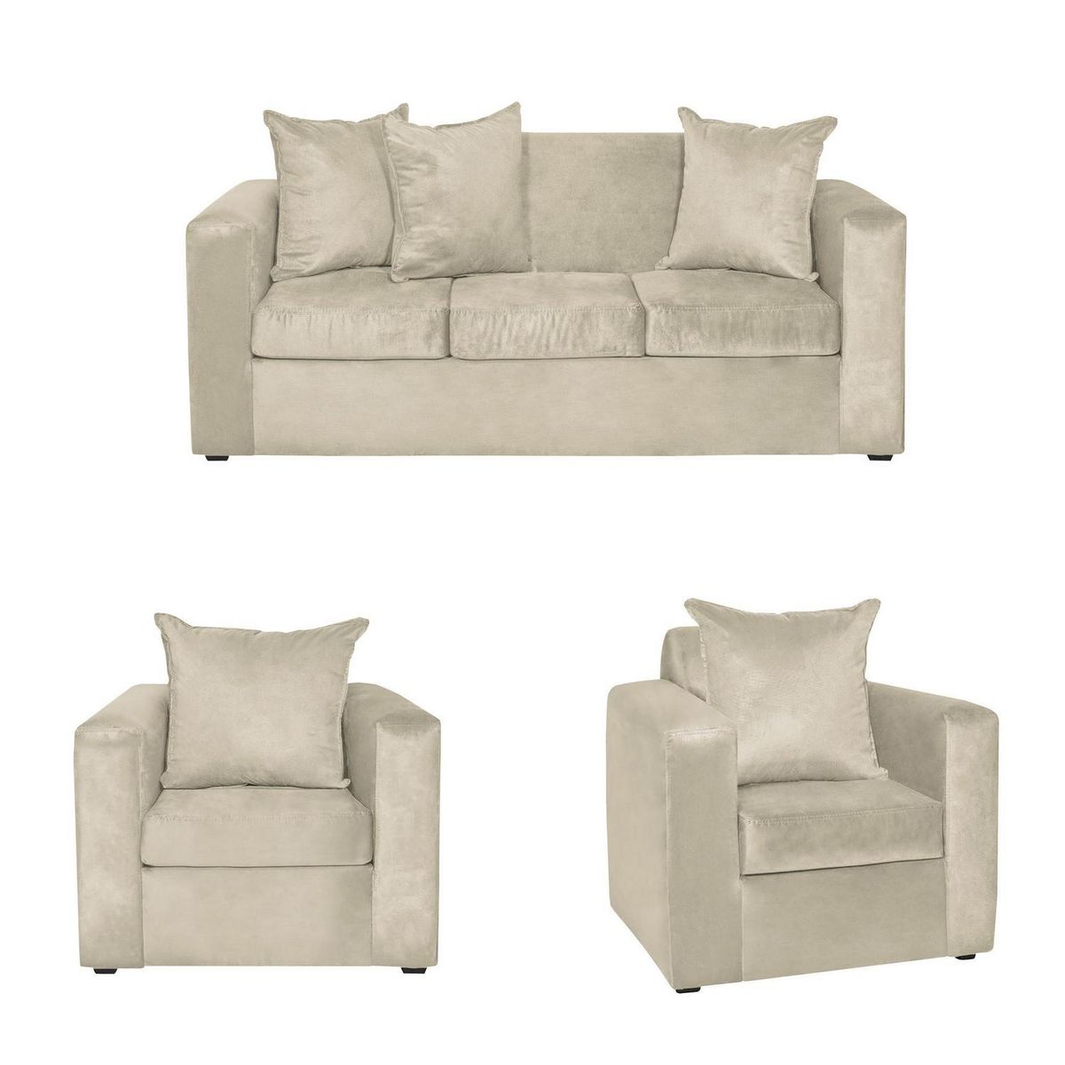 INTERMUEBLES - Living 5 cuerpos MARCO 186x94x80 cm Beige