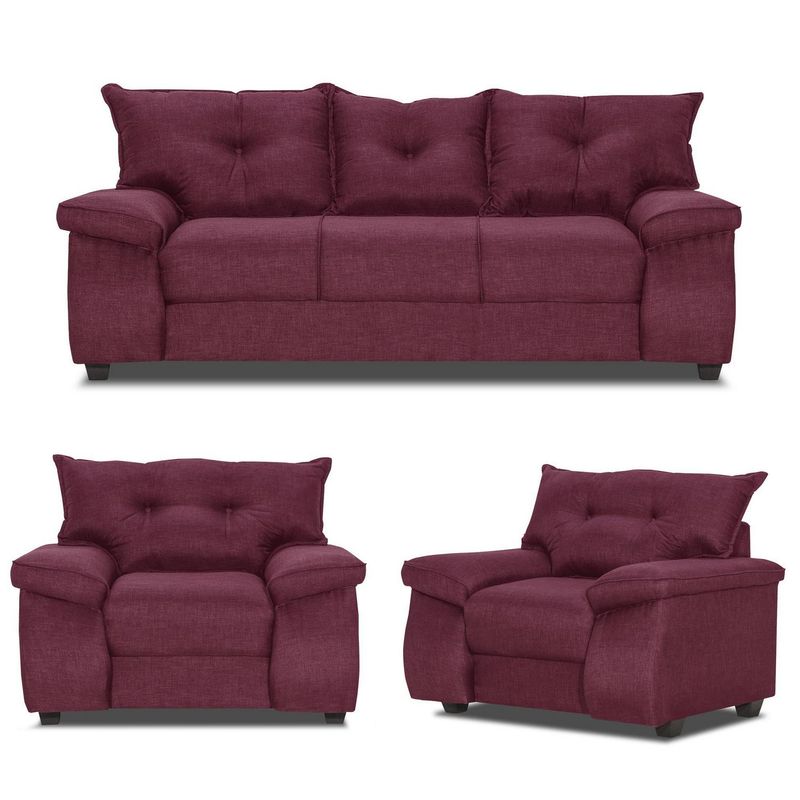INNOVAMUEBLES - Living 5 cuerpos FORTALEZA 210x90x80 cm Burdeo