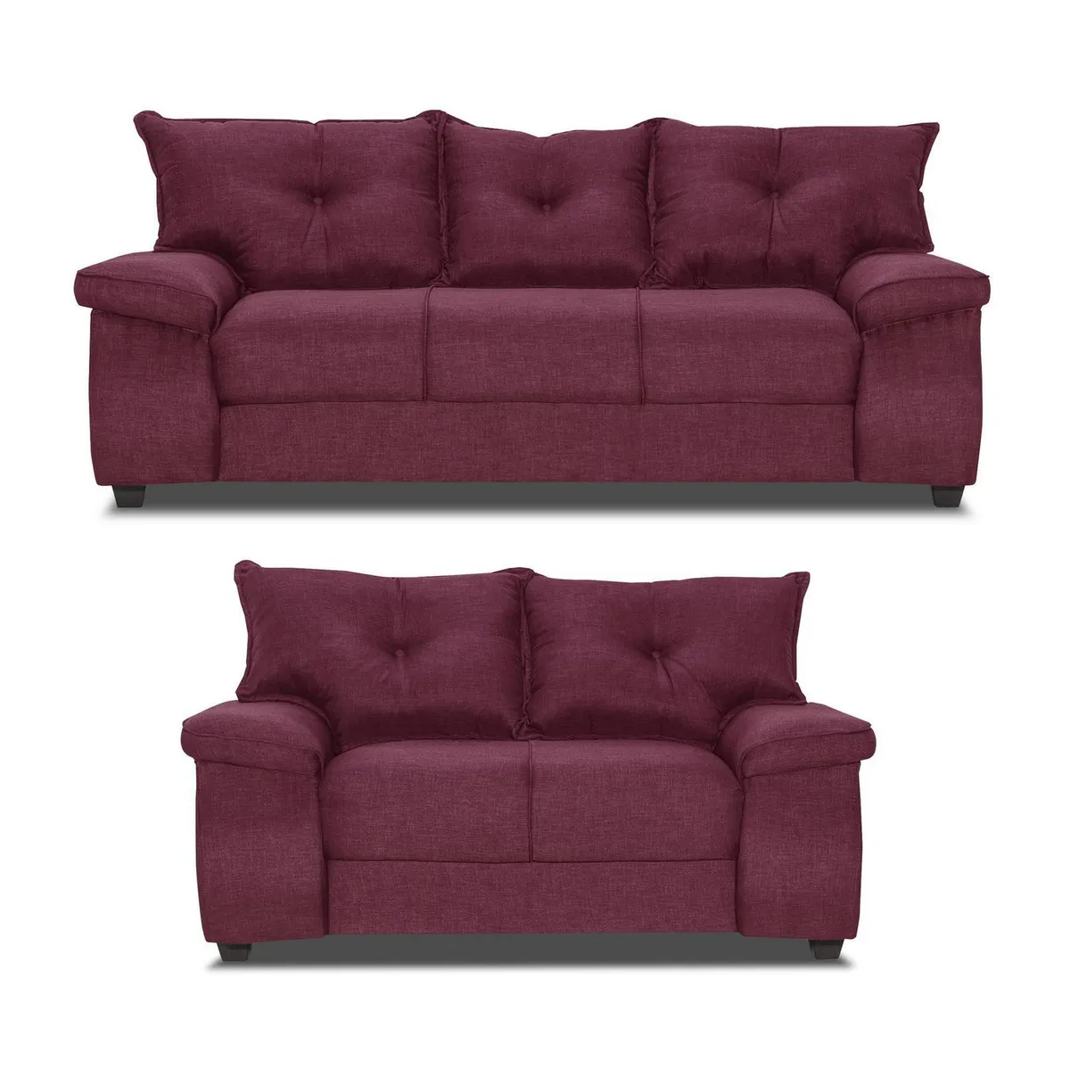 INTERMUEBLES - Living 5 cuerpos FORTALEZA 210x90x80 cm Burdeo