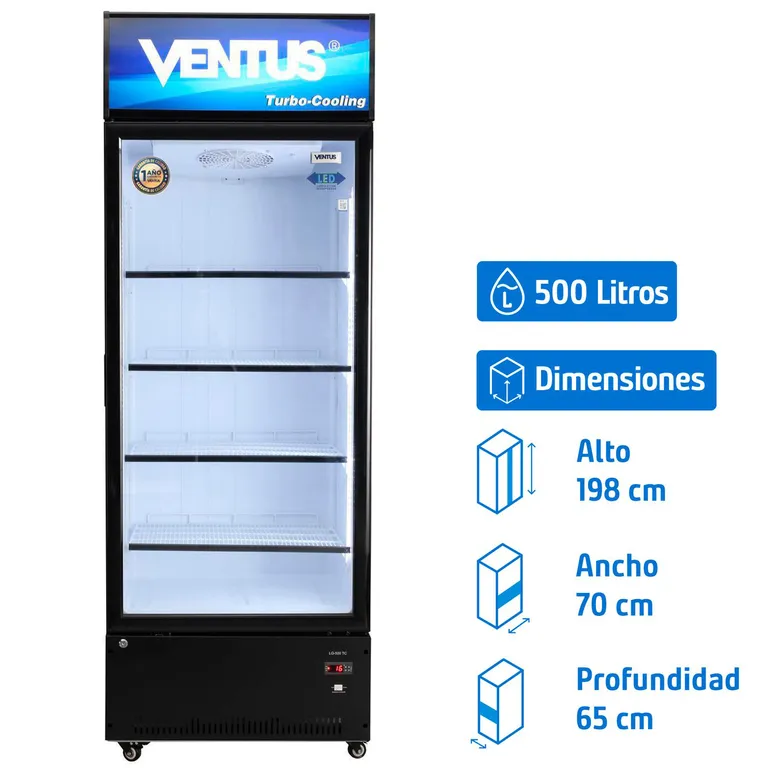 VENTUS Visicooler 1 pta forzado turbo cooling 500 lts lg-500 tc