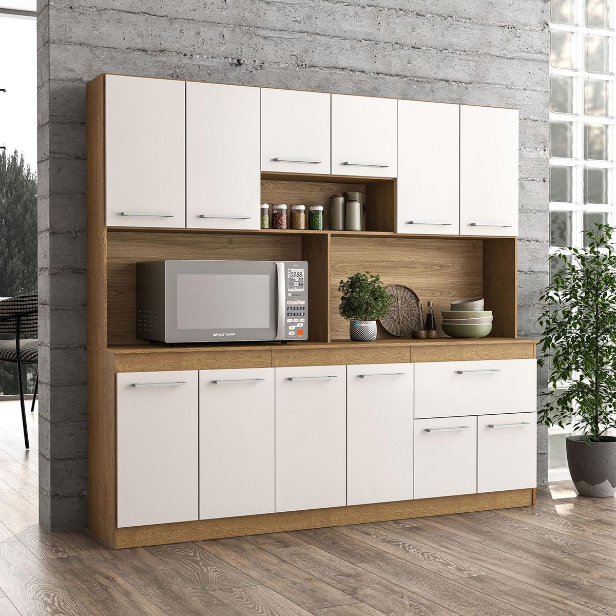 VEKKAHOME - Kit mueble de cocina 180 cm buck ligth