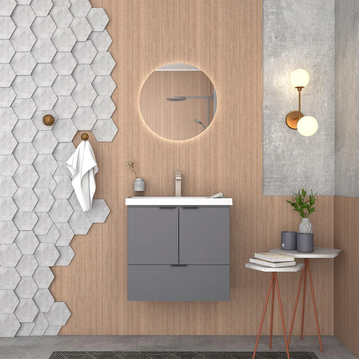 VEKKAHOME - Vanitorio aéreo Lis grey