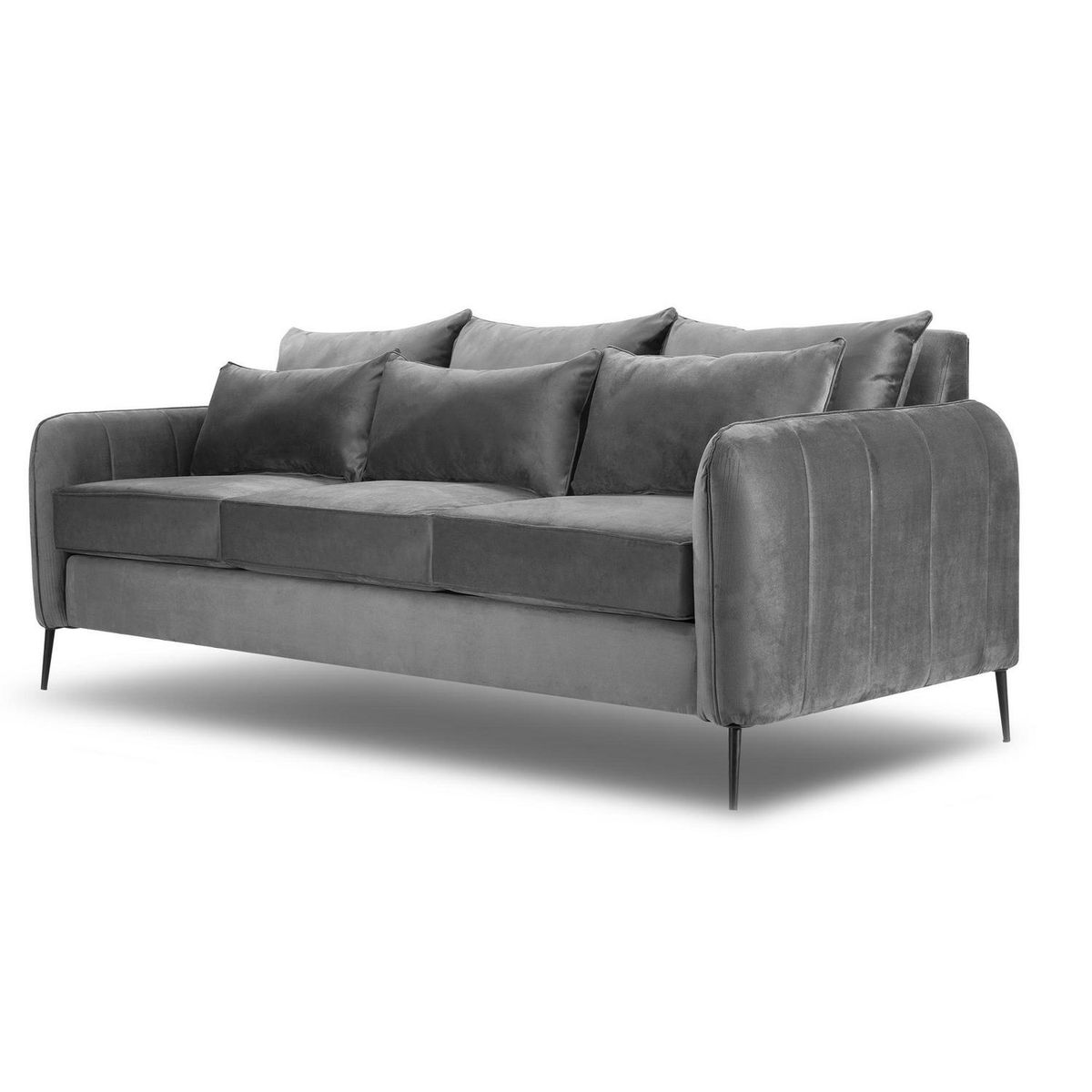 INTERMUEBLES - Sofá 3 cuerpos ITALIA 223x85x93 cm Gris