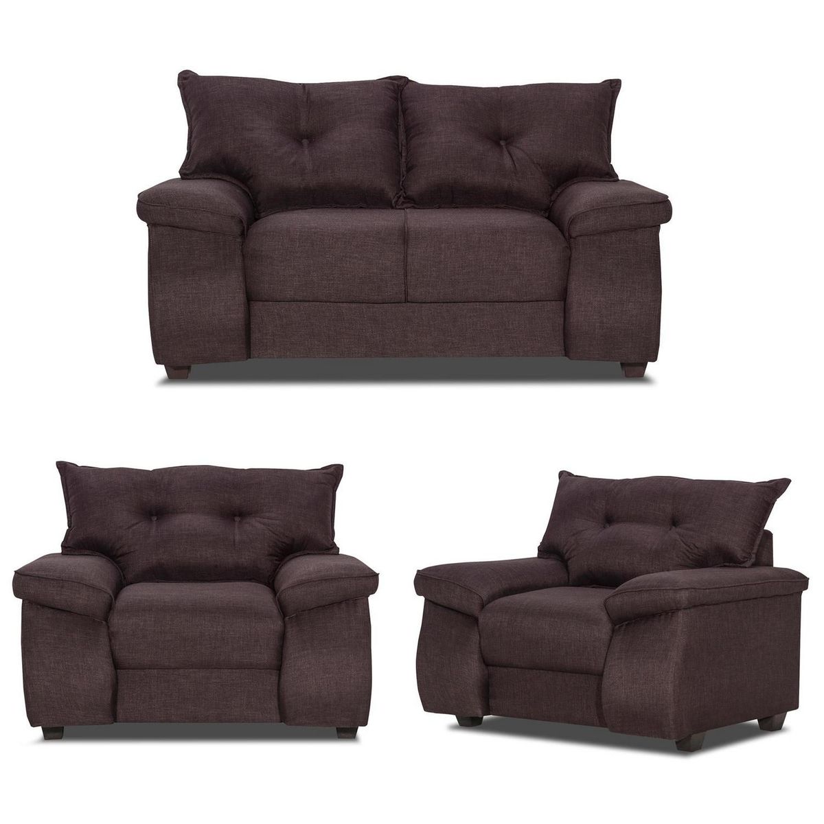 INTERMUEBLES - Living 2 cuerpos FORTALEZA 156x90x80 cm Chocolate