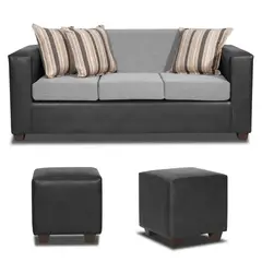 INNOVAMUEBLES - Living 3 cuerpos INVICTUS 186x87x80 cm Gris claro