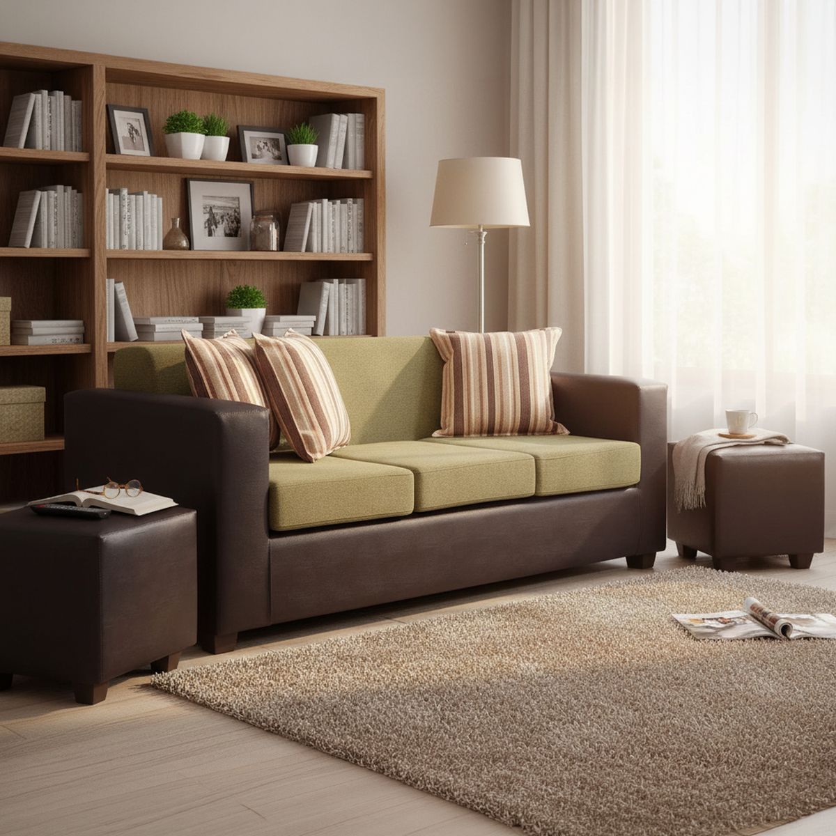 INTERMUEBLES - Living 5 cuerpos INVICTUS 186x87x80 cm Café