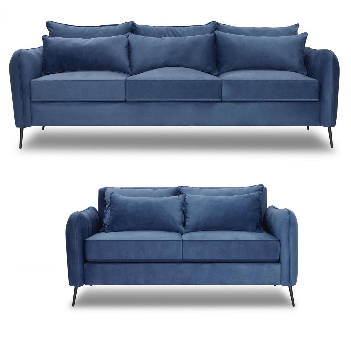 INTERMUEBLES - Living 3 cuerpos ITALIA 223x85x93 cm Azul