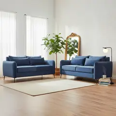 INTERMUEBLES - Living 3 cuerpos ITALIA 223x85x93 cm Azul