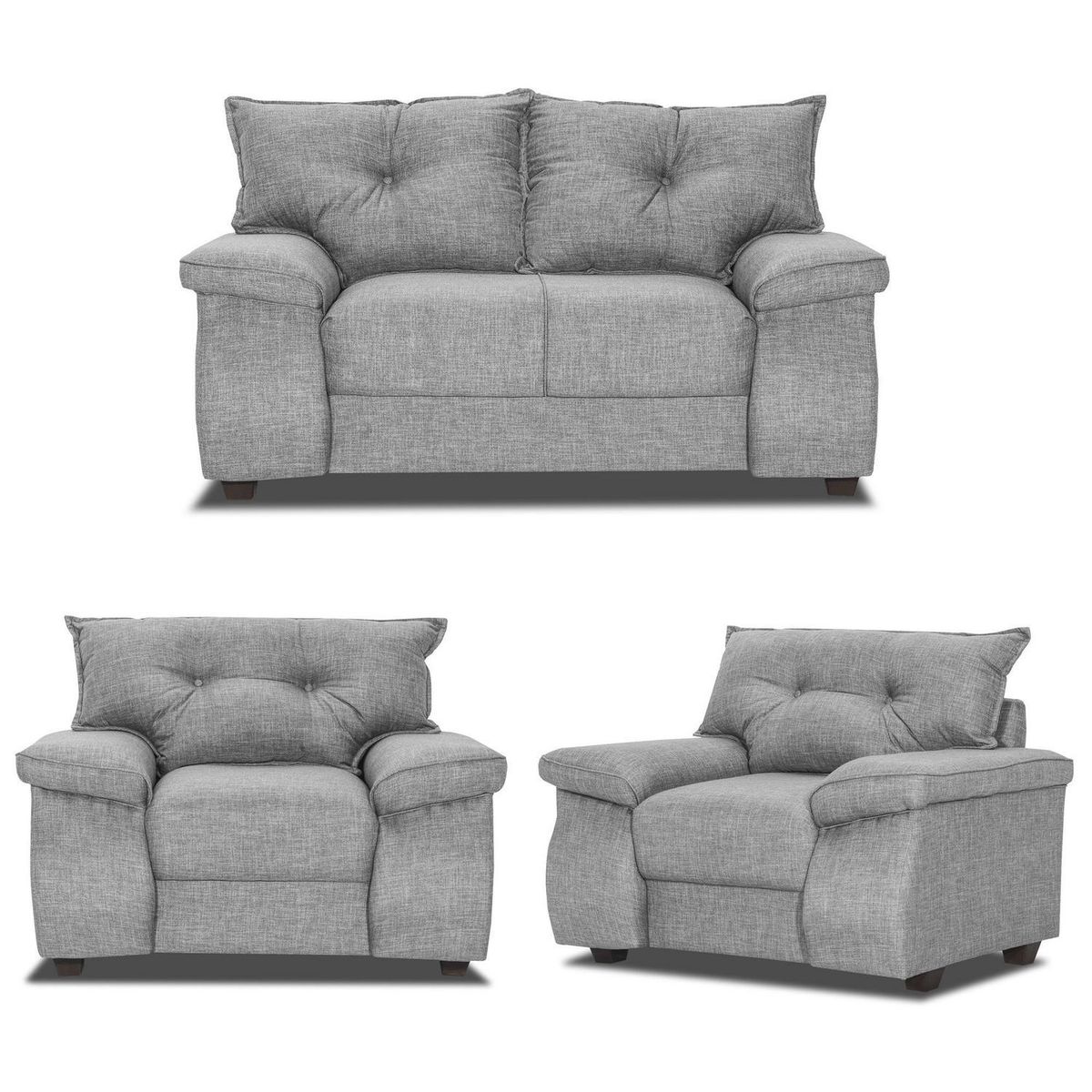 INTERMUEBLES - Living 2 cuerpos FORTALEZA 156x90x80 cm Gris claro