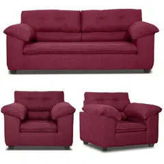 INTERMUEBLES - Living 5 cuerpos LIVERPOOL 215x97x85 cm Rojo
