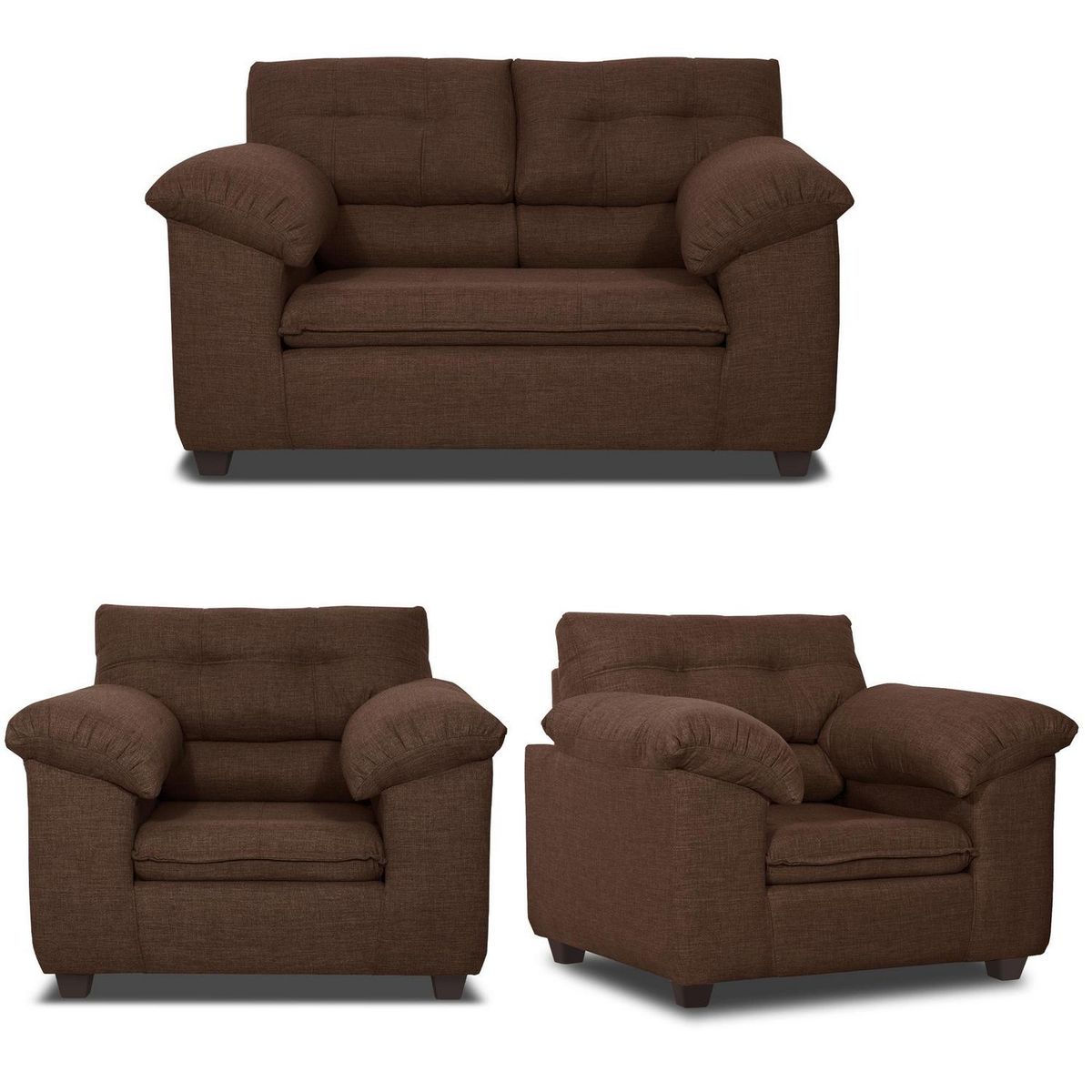 INTERMUEBLES - Living 2 cuerpos LIVERPOOL 154x97x85 cm Chocolate