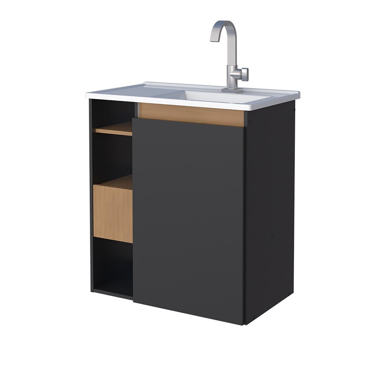 VEKKAHOME - Vanitorio aereo Lótus 60 cm dark