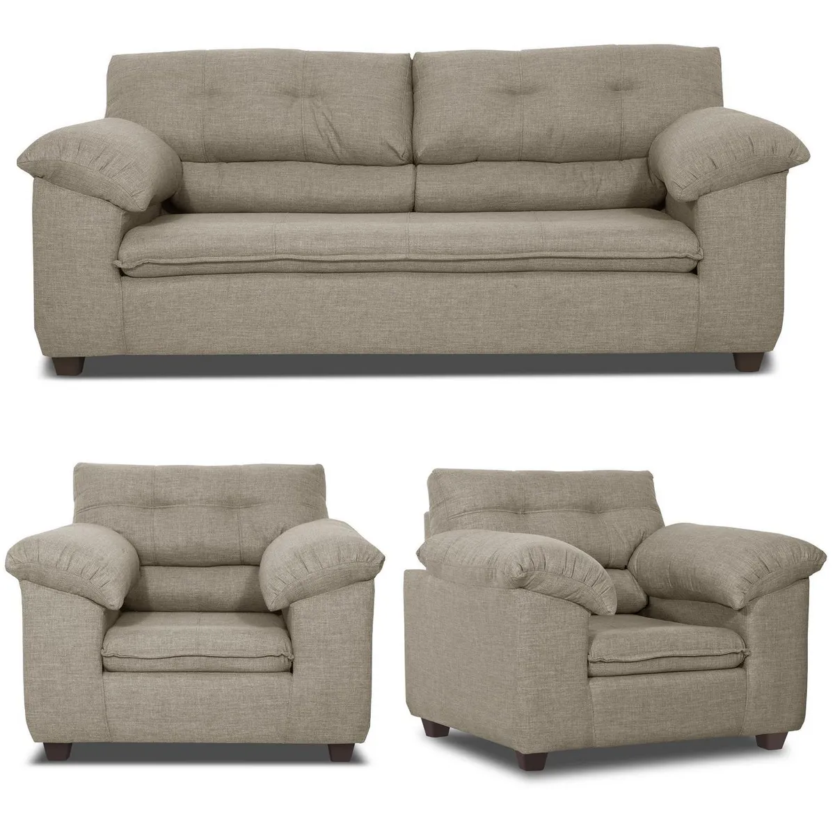 INTERMUEBLES - Living 5 cuerpos LIVERPOOL 215x97x85 cm Beige