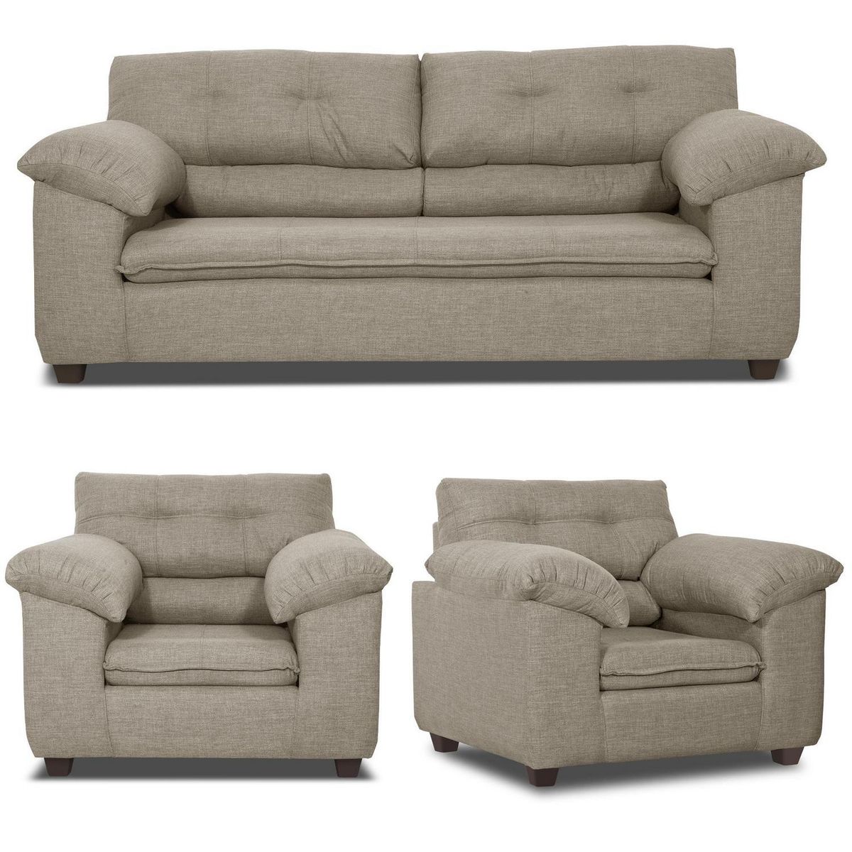 INTERMUEBLES - Living 5 cuerpos LIVERPOOL 215x97x85 cm Beige