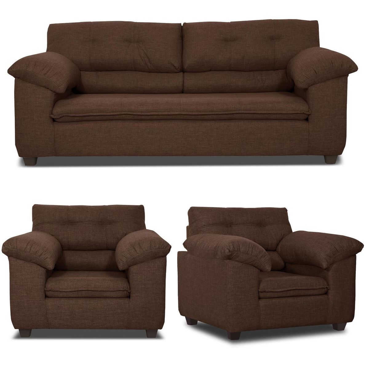 INTERMUEBLES - Living 5 cuerpos LIVERPOOL 215x97x85 cm Chocolate