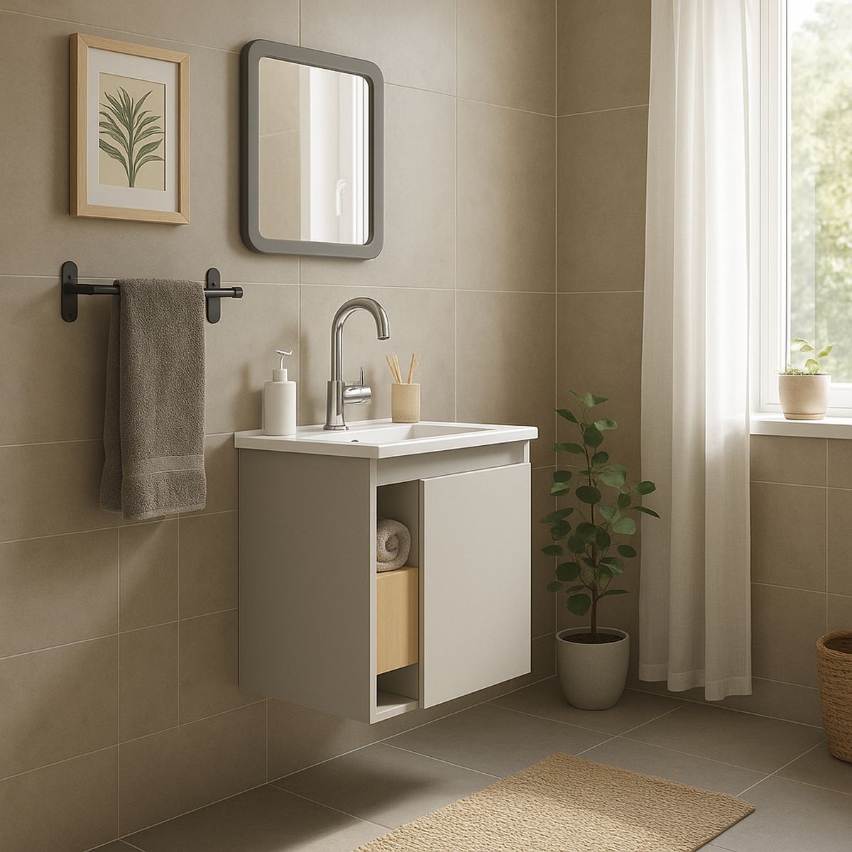 VEKKAHOME - Vanitorio aereo Lótus 60 cm light