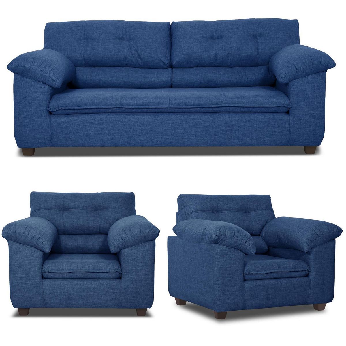 INTERMUEBLES - Living 5 cuerpos LIVERPOOL 215x97x85 cm Azul