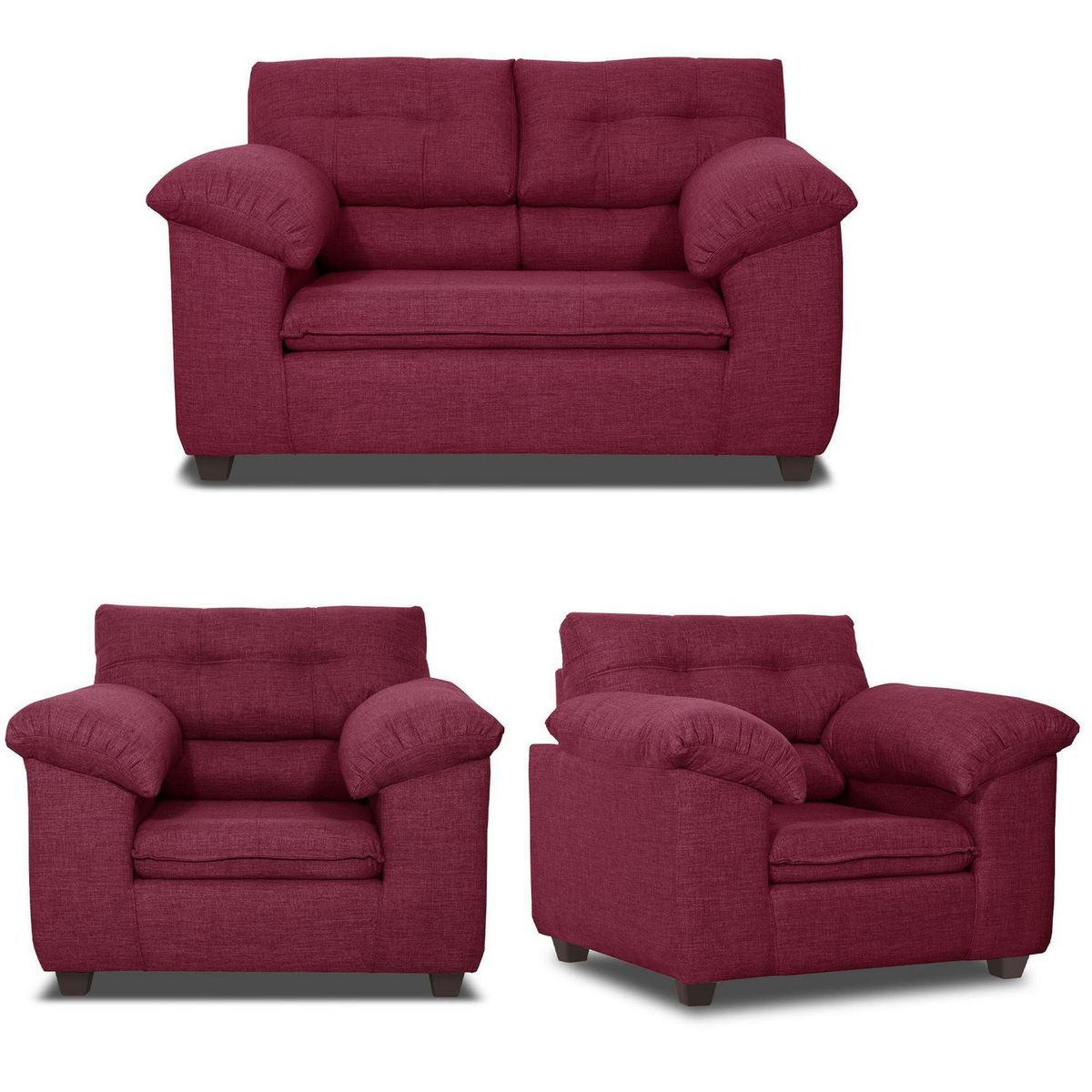 INTERMUEBLES - Living 4 cuerpos LIVERPOOL 154x97x85 cm Burdeo