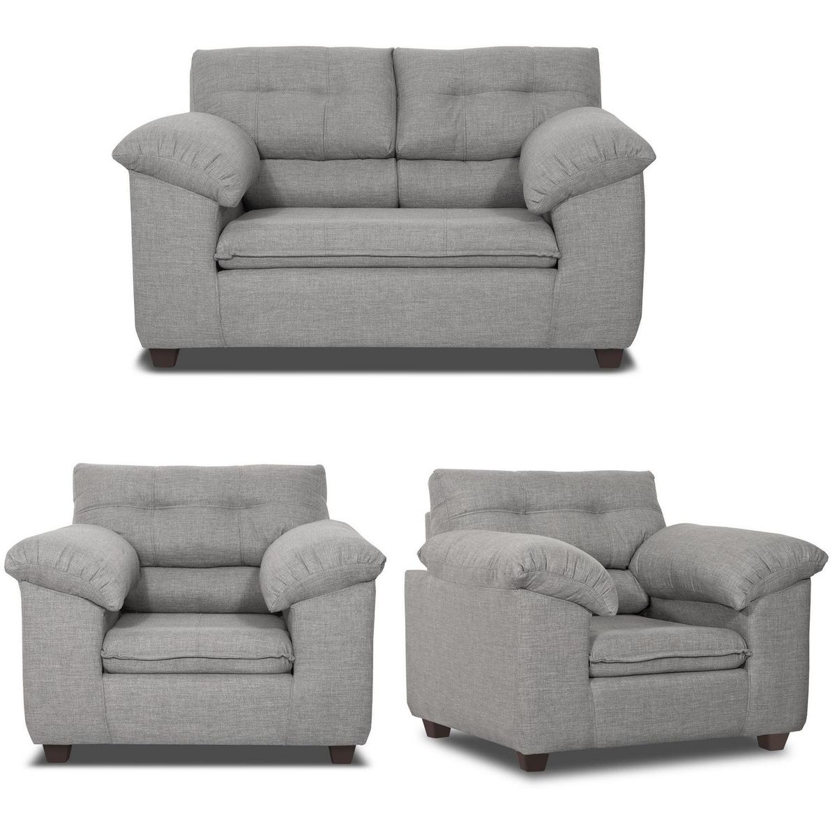 INTERMUEBLES - Living 2 cuerpos LIVERPOOL 154x97x85 cm Gris claro