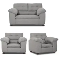 INNOVAMUEBLES - Living 2 cuerpos LIVERPOOL 154x97x85 cm Gris claro