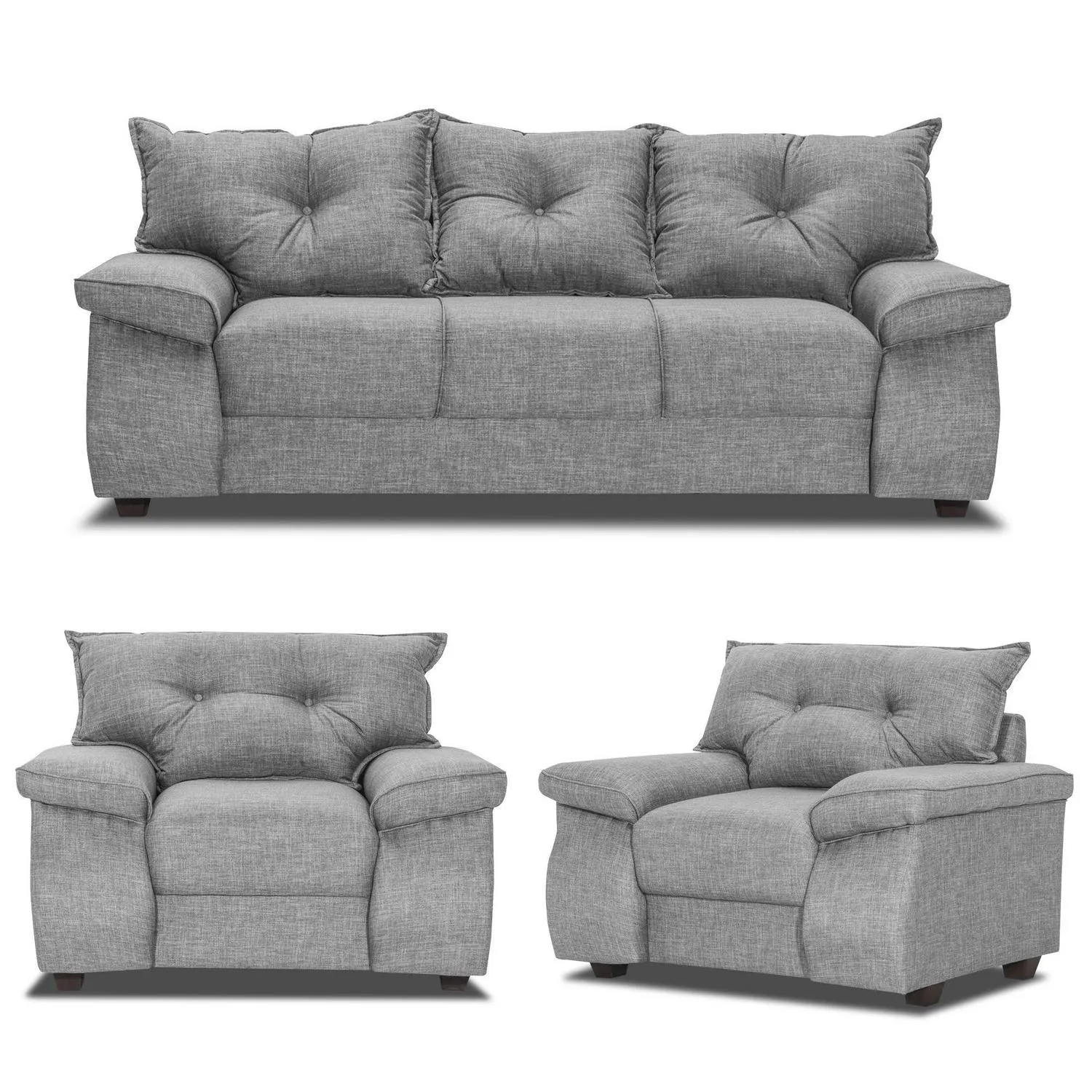 INTERMUEBLES Living 3 cuerpos FORTALEZA 210x90x80 cm Café