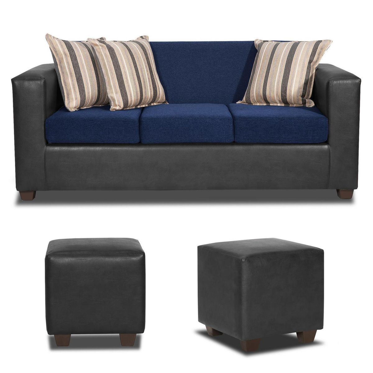 INTERMUEBLES - Living 5 cuerpos INVICTUS 186x87x80 cm Azul