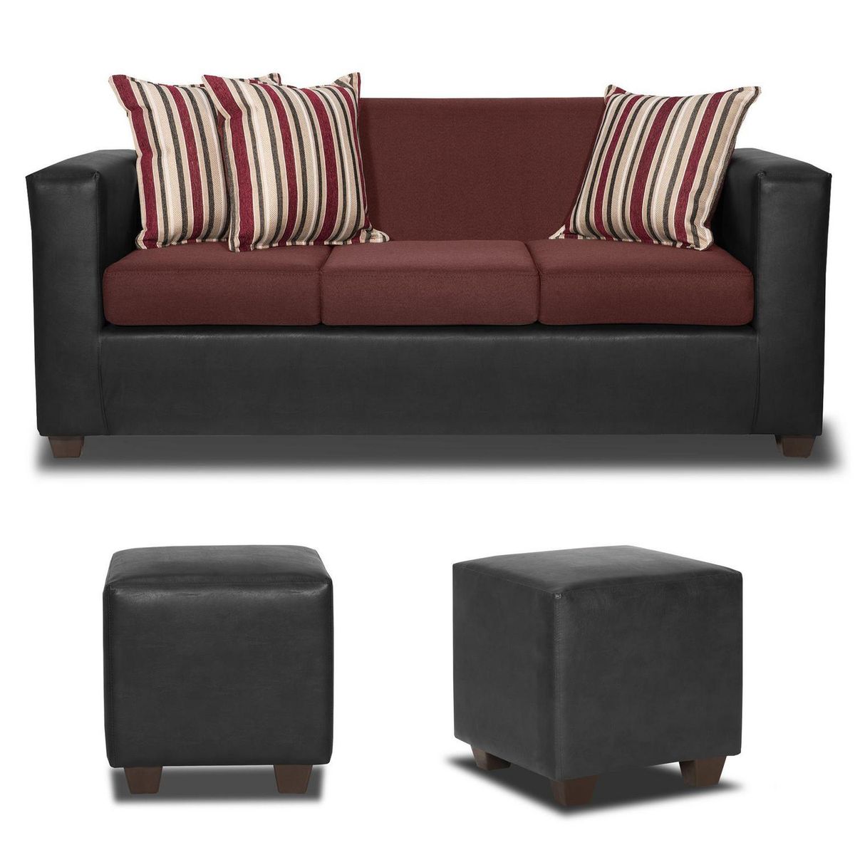 INTERMUEBLES - Living 5 cuerpos INVICTUS 186x87x80 cm Burdeo