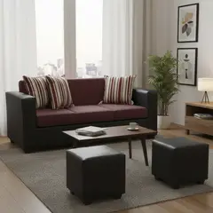 INTERMUEBLES - Living 5 cuerpos INVICTUS 186x87x80 cm Rojo