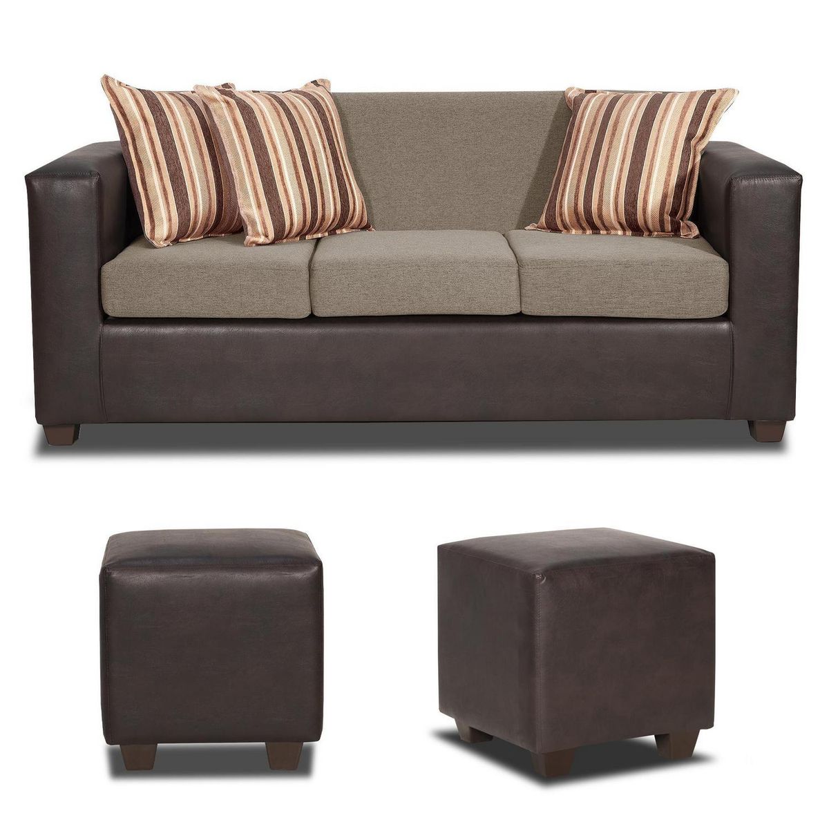 INTERMUEBLES - Living 3 cuerpos INVICTUS 186x87x80 cm Beige