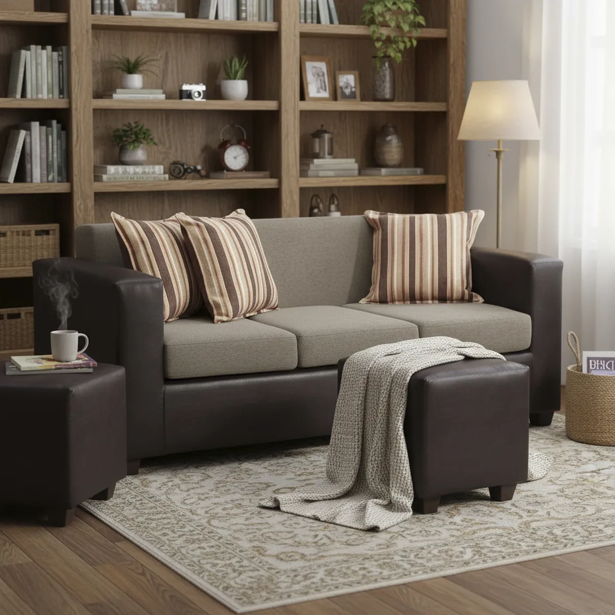 INTERMUEBLES - Living 3 cuerpos INVICTUS 186x87x80 cm Beige