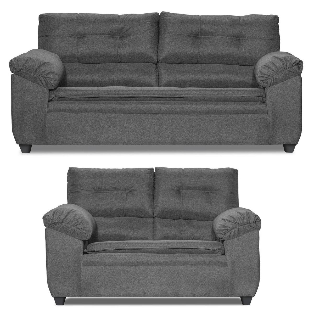 INTERMUEBLES - Living 5 cuerpos LIVERPOOL 215x97x85 cm Gris oscuro