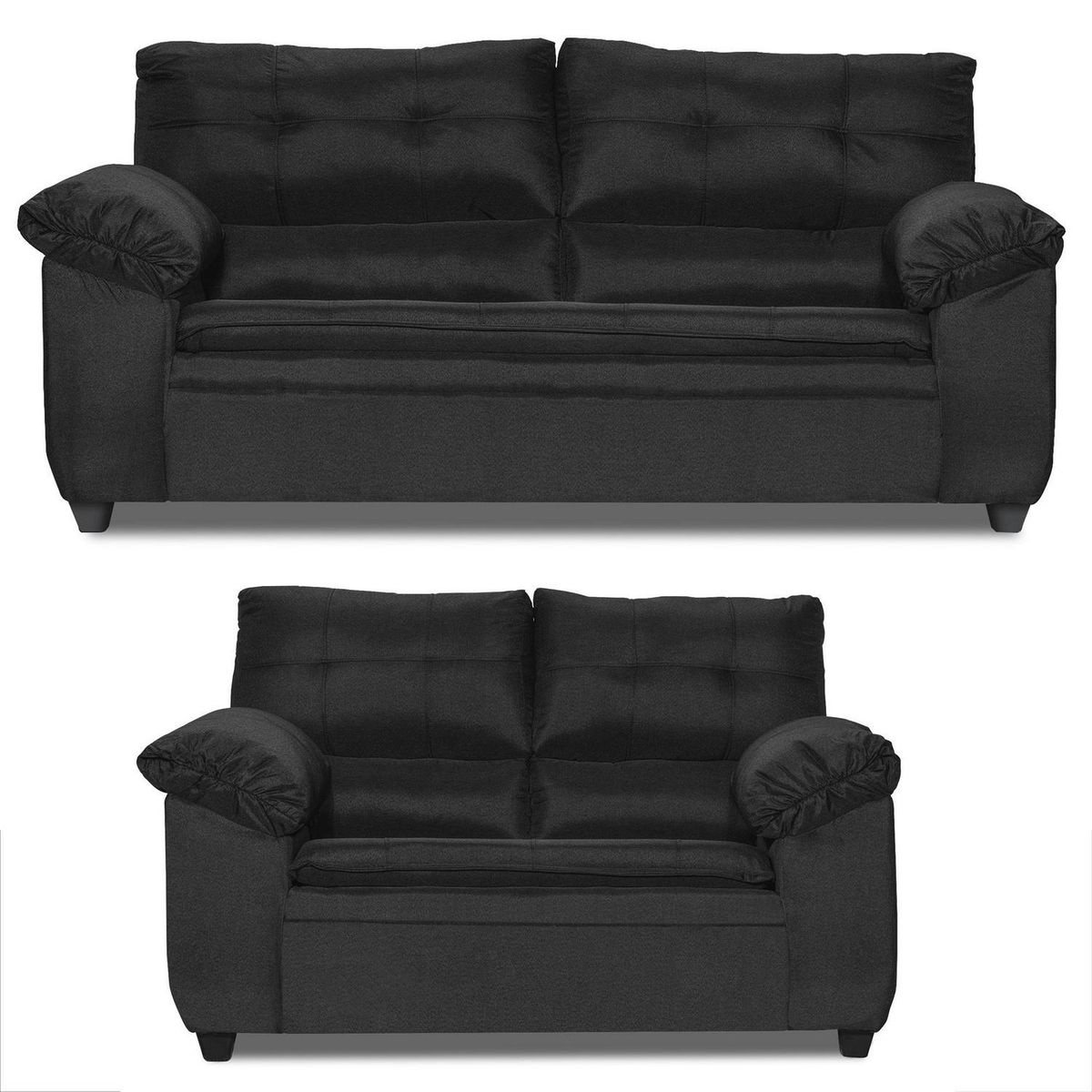 INTERMUEBLES - Living 5 cuerpos LIVERPOOL 215x97x85 cm Negro