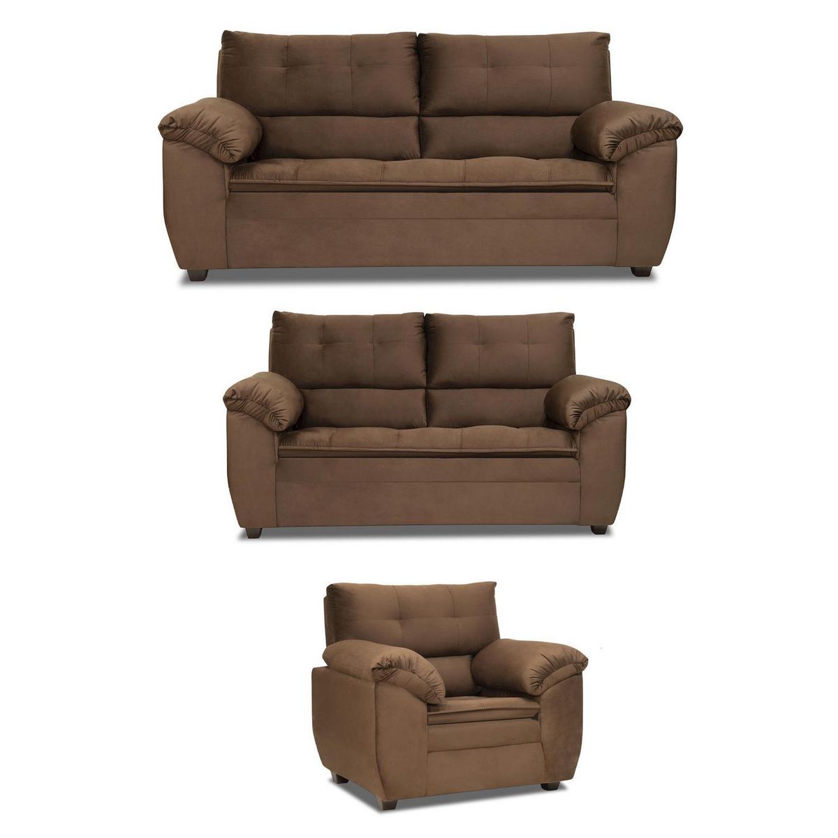 INTERMUEBLES - Living 3 cuerpos LIVERPOOL 215x97x85 cm Chocolate