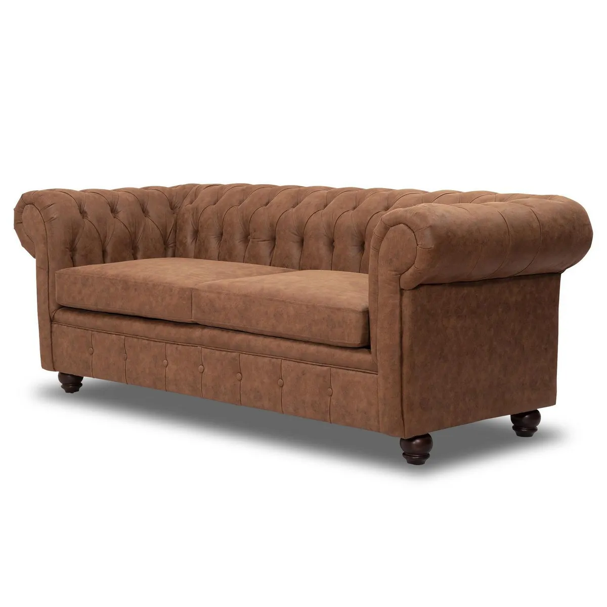 INTERMUEBLES - Sofá 3 cuerpos MANCHESTER 200x80x95 cm Brown