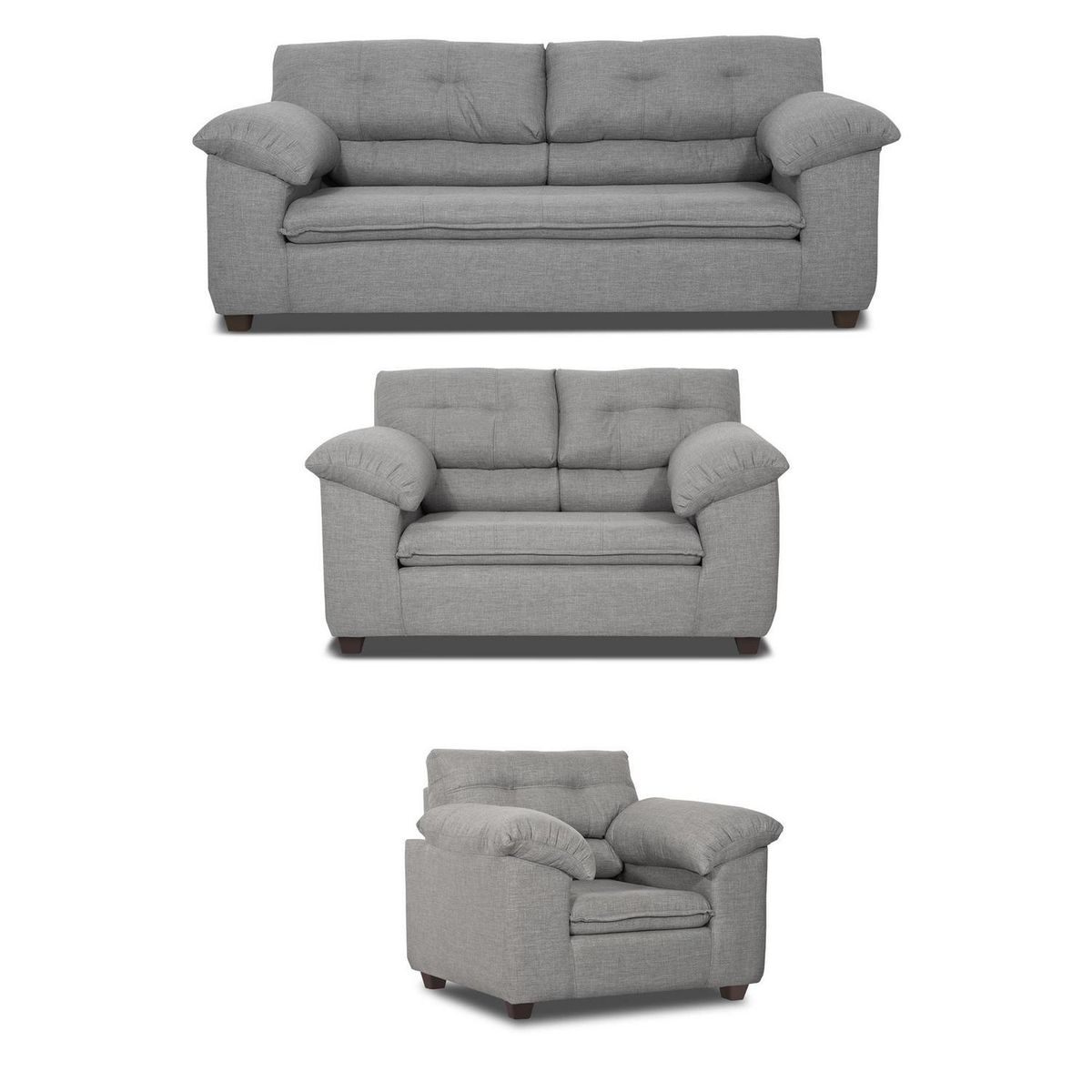 INTERMUEBLES - Living 3 cuerpos LIVERPOOL 215x97x85 cm Gris claro